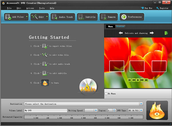 dvd creator screen